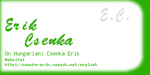 erik csenka business card